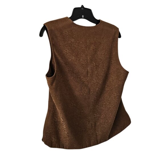Petite Sophisticate Vest Sleeveless Floral Waistcoat Gilet | EUC | 10P | Brown - Picture 7 of 16